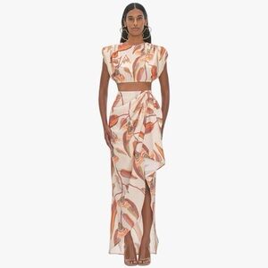 Andrea Iyamah Halima Cropped Top Eucalyptus Print XXL NWT! $192